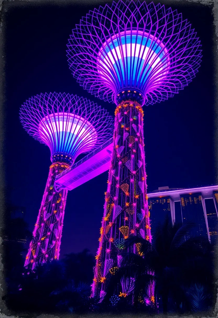 Singapore Supertrees Night Poster
