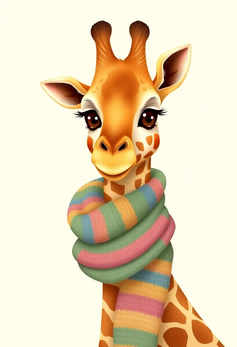 Baby Giraffe with Scarf Nursery Art