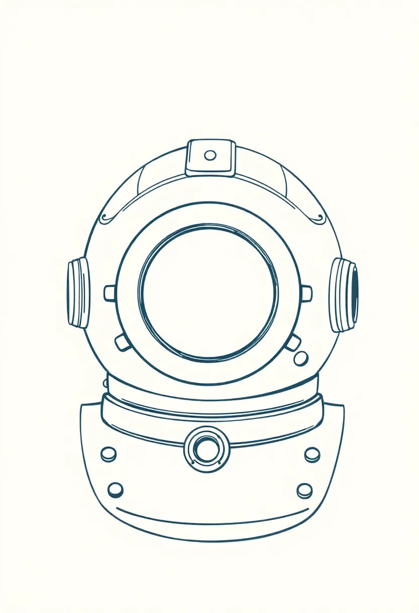 Vintage Deep Sea Diving Helmet Print