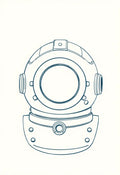 Vintage Deep Sea Diving Helmet Print