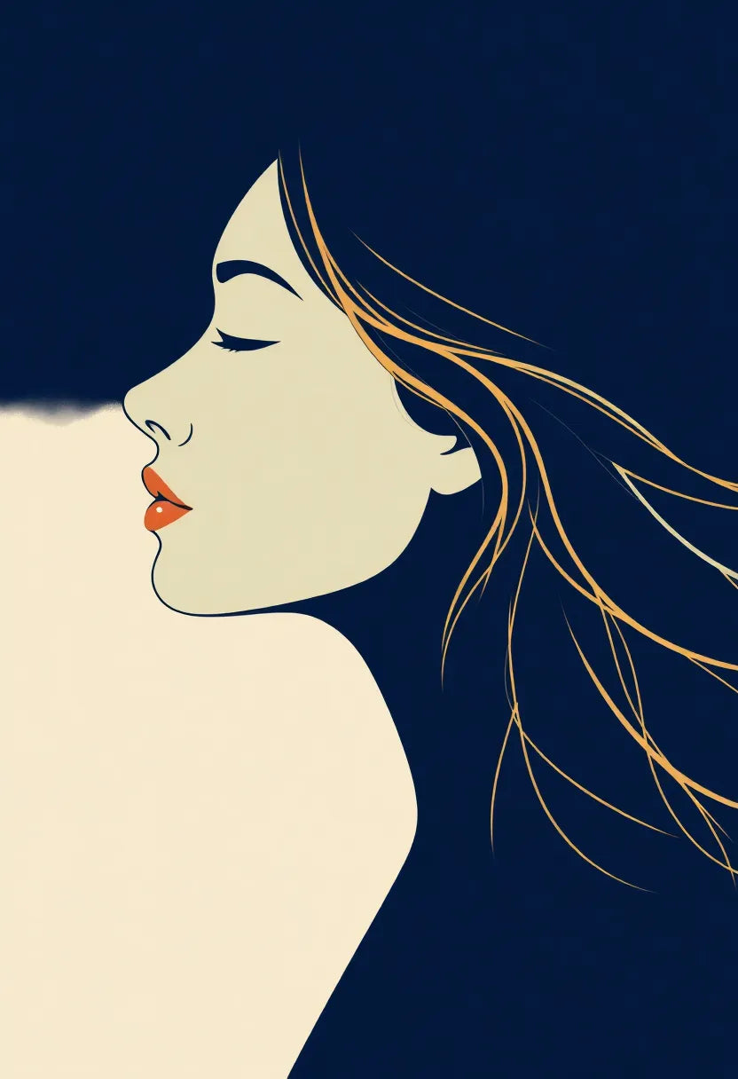Continuous Line Woman Profile Art