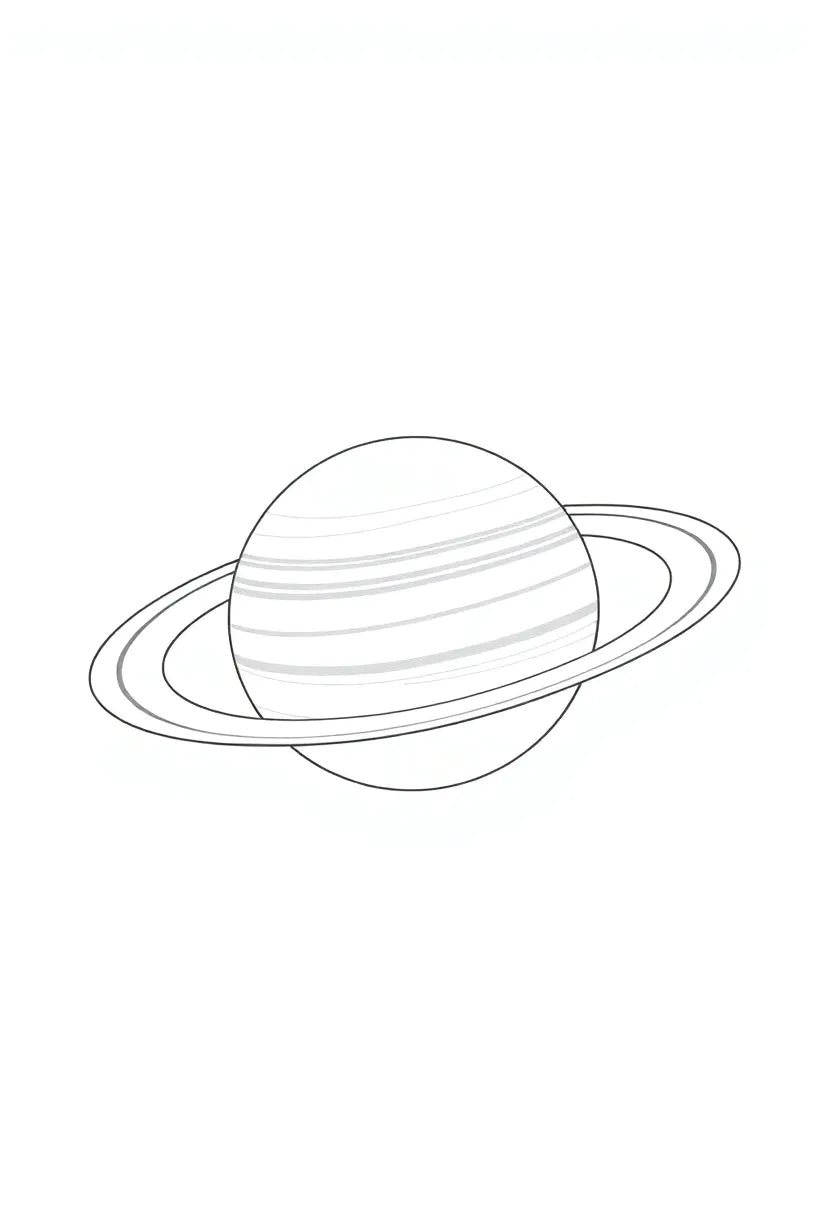 Saturn Minimal Line Art Print
