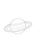 Saturn Minimal Line Art Print