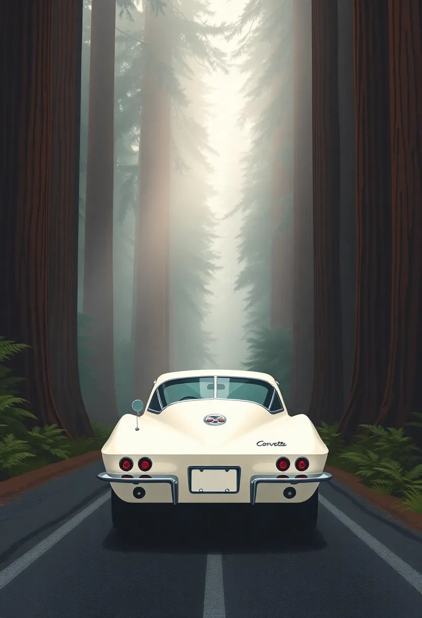Corvette Stingray Redwood Forest Print