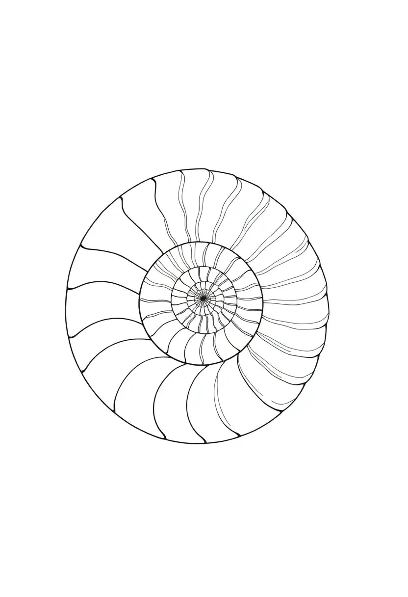 Nautilus Shell Minimal Line Art
