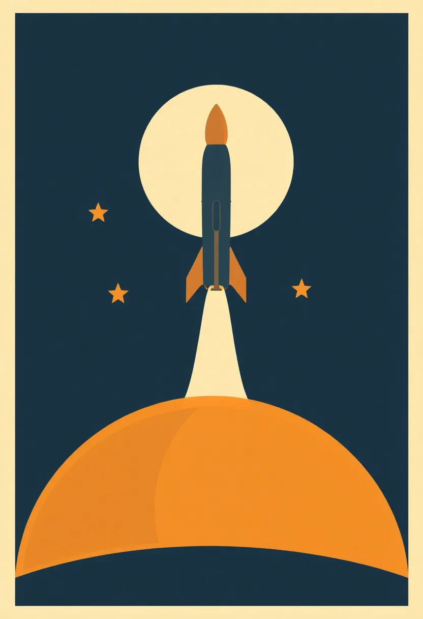 Retro 1960s NASA Space Rocket Poster