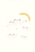 Fluffy Cloud Faces Nursery Print