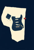 Electric Guitar Anatomy Diagram Print