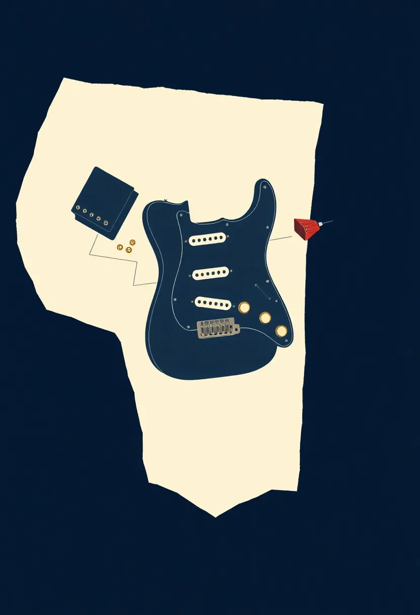 Electric Guitar Anatomy Diagram Print
