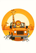 Safari Jeep Animals Nursery Art