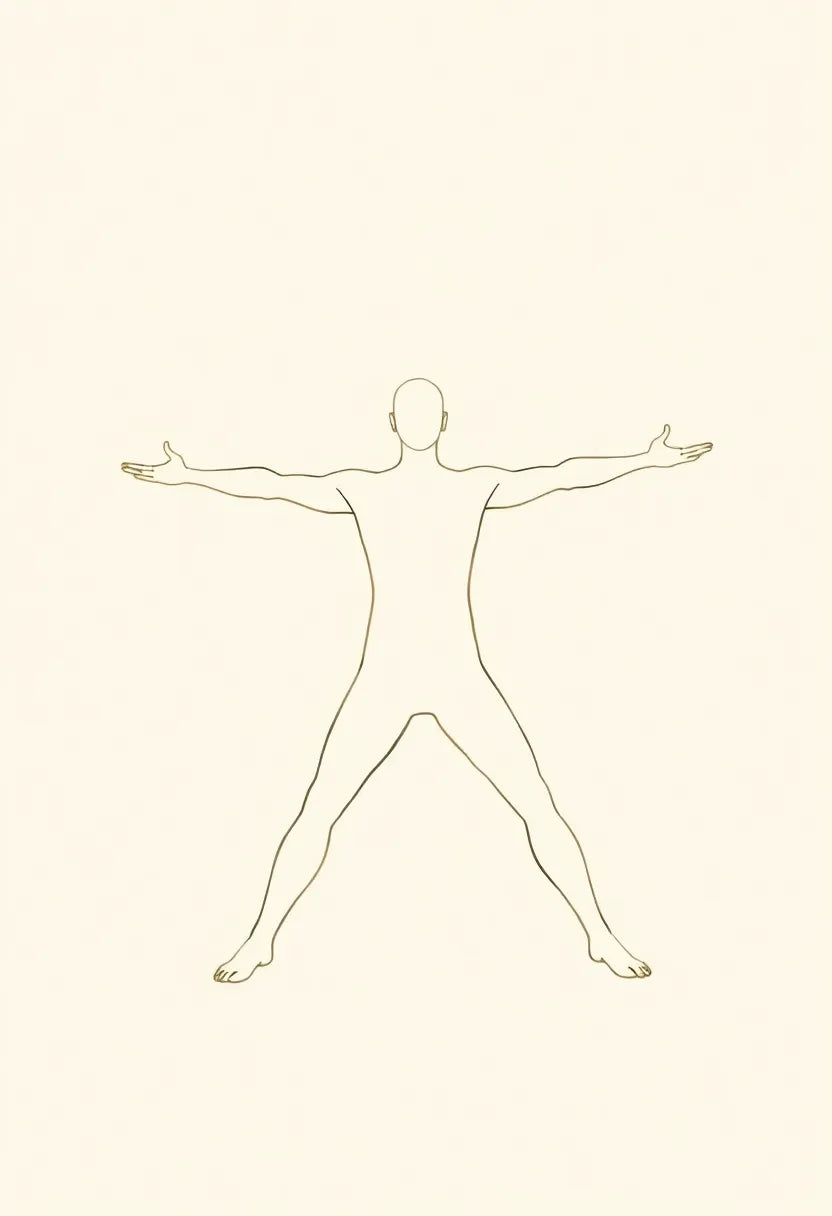 Warrior II Yoga Pose Line Art